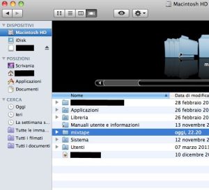 Apri il finder e crea una cartella all'interno della root